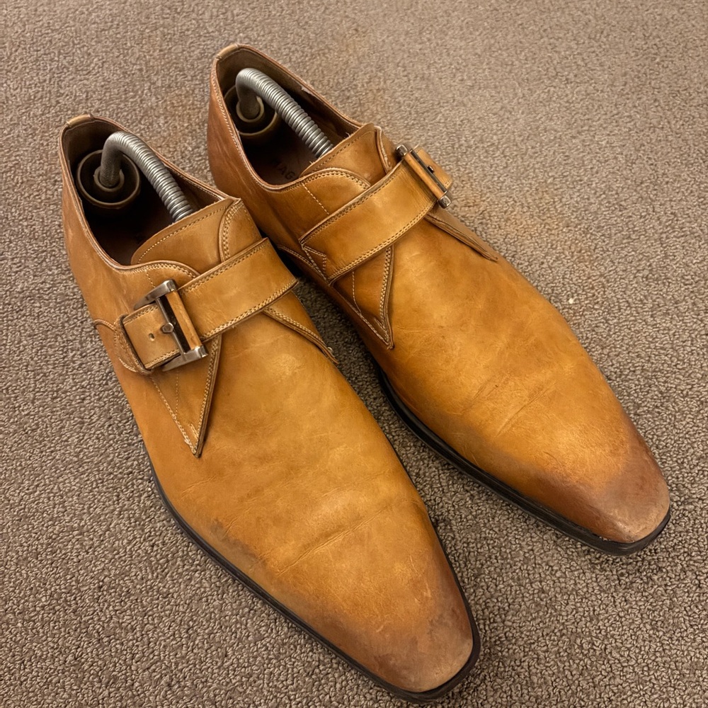 Magnanni Men's Tan Marco Leather Buckle Oxfords